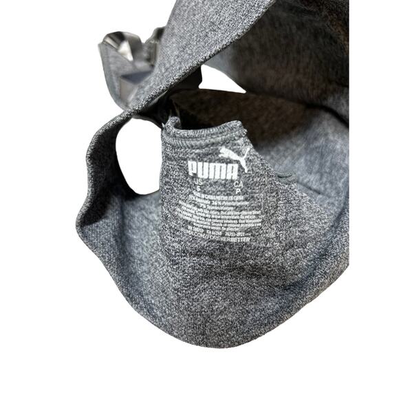 Puma Medium Gray Sport Bra Adjustable Strap Pullover W/ removable padding Sz S - Picture 2 of 5